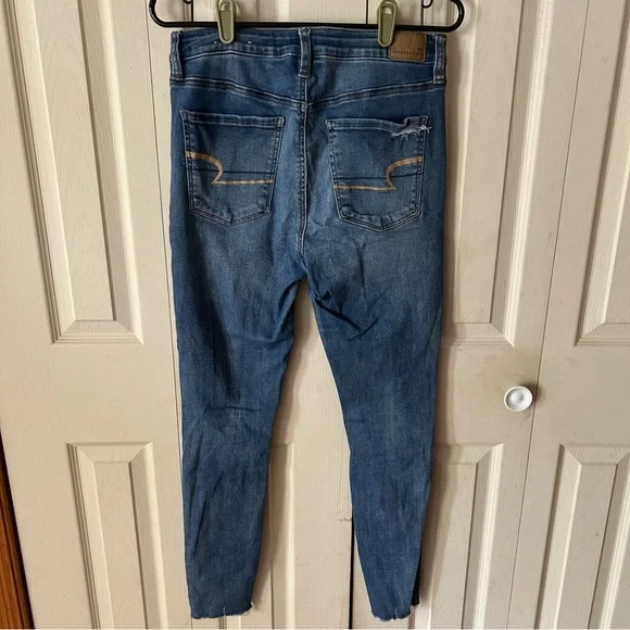 American Eagle Outfitters Blue Skinny Distressed Jeans - Picture 3 of 7